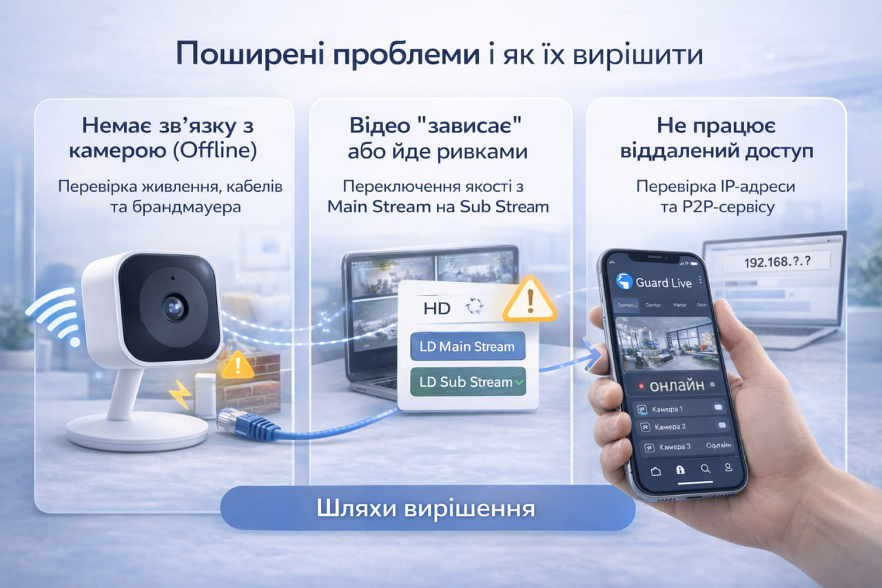 проблеми в роботі відеокамер та рішення