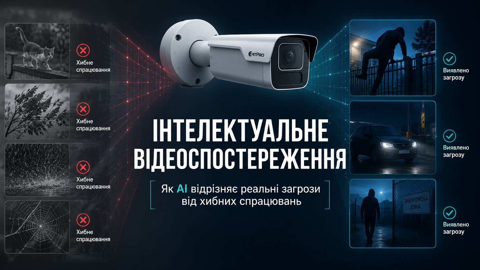 Причини хибних спрацювань відеоспостереження та AI-фільтрація